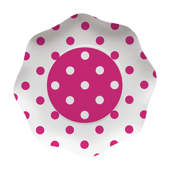 PIATTI 23 CM POIS FUCSIA